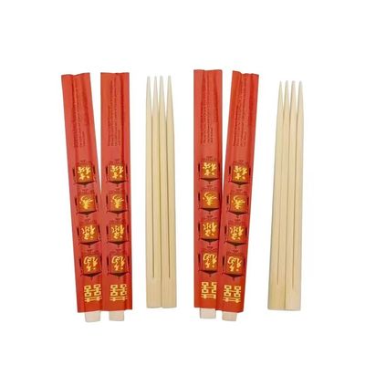 %100 Doğal Moso Bambu Malzemesi Tek Kullanımlık Bambu Çubukları Çift Çubuklu Özelleştirilebilir Gıda Temasına Uygun