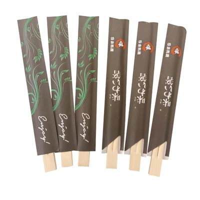Özel Logo Kabul edilebilir % 100 Doğal Renkli Çubuklar Tek kullanımlık Bambu Çubuklar Özel Paketleme Sushi İkiz Çubuklar