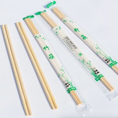 Doğal Renk OPP Paketleme Bambu Yuvarlak Tek kullanımlık çubuk Özel Tek seferlik çubuklar Eko dostu Biyodegradable