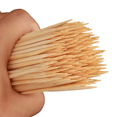 Yiyecek sınıfı BBQ Bambu Çubukları Doğal Renk Dışarıdaki Bambu Barbekü Tırnakları