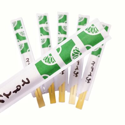 Custom Printed Disposable Cutlery Twin Disposable Bamboo Chopsticks for Restaurant Take Away